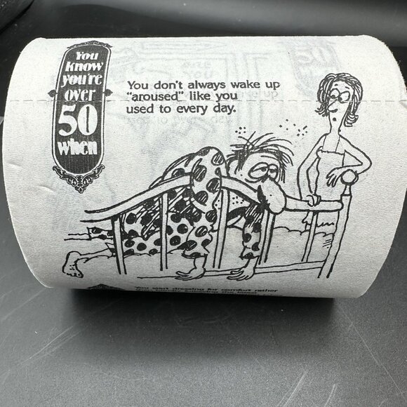 Humorous Novelty Toilet Paper You Know You're Over 50 Vtg 1992 Gag Gift Party - Picture 5 of 11